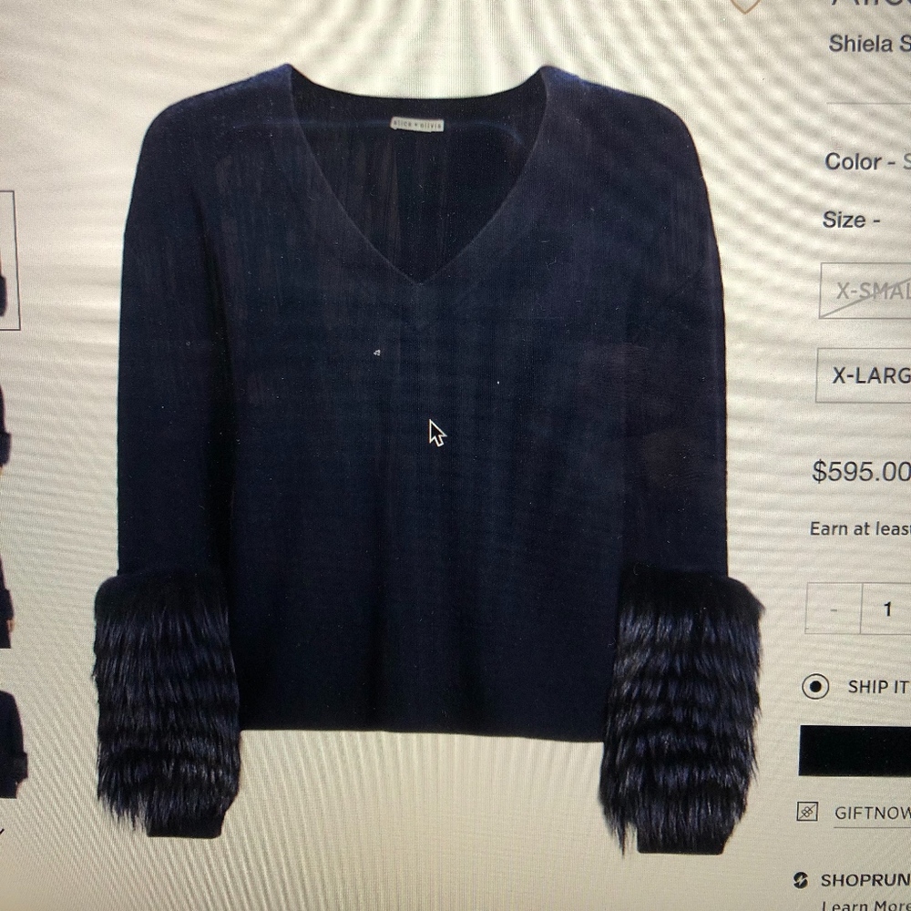 Alice and Olivia Fox fur sweater